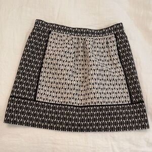 J. Crew Black and Cream Mini Skirt